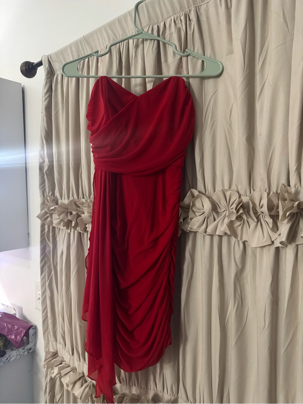 Speechless Strapless Red Draped Cocktail Dress